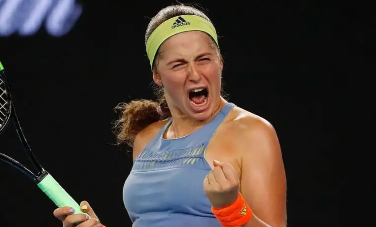 Jelena Ostapenko angry female tennis player
